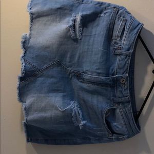 Short denim skirt